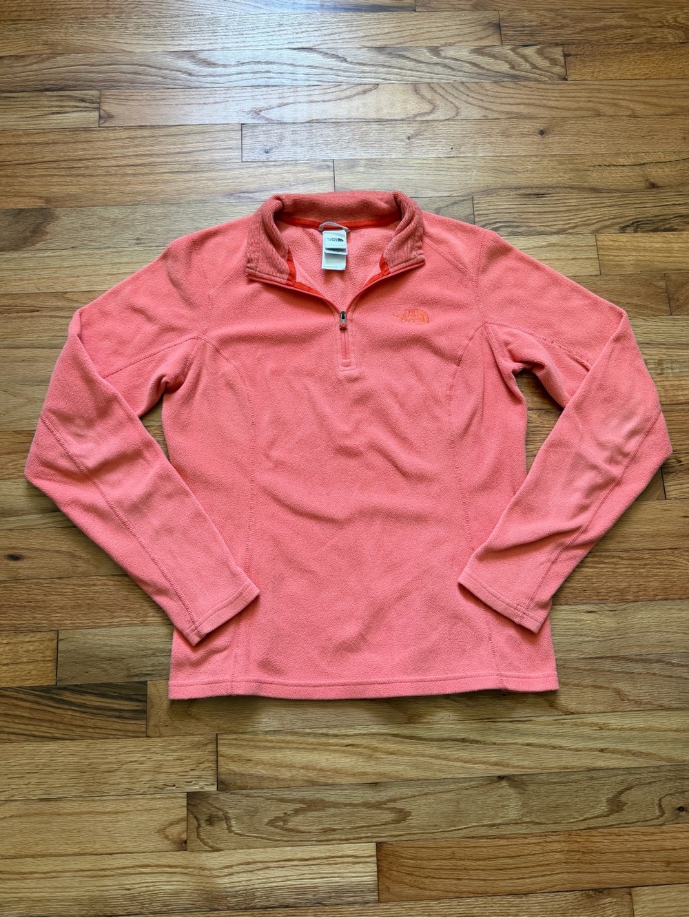 The North Face Women's Coral Pink Quarter-Zip Fleece Pullover